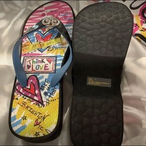 Wedge flip flops